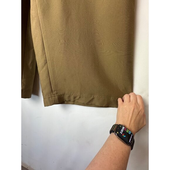 Lafayette 148 Pants Women XL Tan Khaki Silk Elastic Waist Wide‎ Leg Trousers - Picture 6 of 9